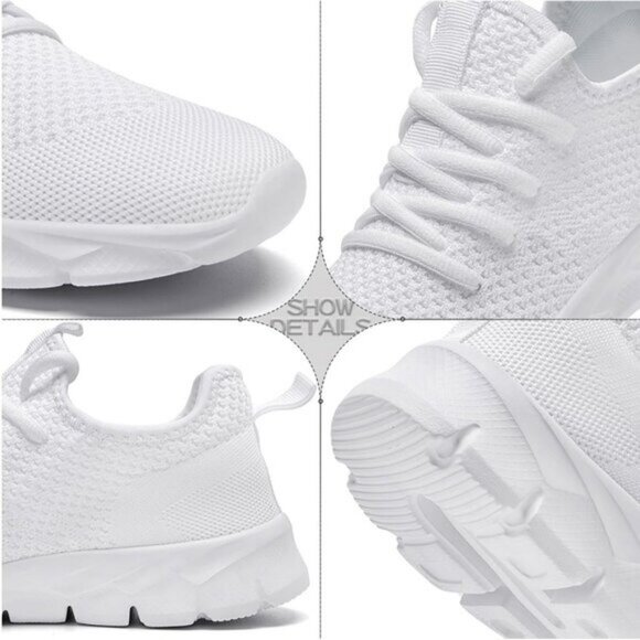 ⚡Mens White Running Fashion Tennis Walking Lightweight Athletic Sneakers - Picture 4 of 7